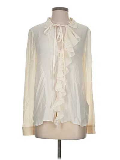 Pre-owned Ted Baker Long Sleeve Blouse In Ivory