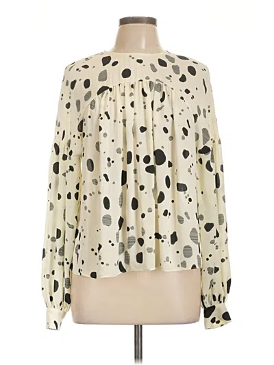 Pre-owned Ted Baker Long Sleeve Blouse In Ivory