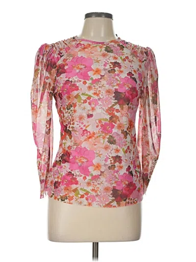 Pre-owned Ted Baker Long Sleeve Blouse In Pink