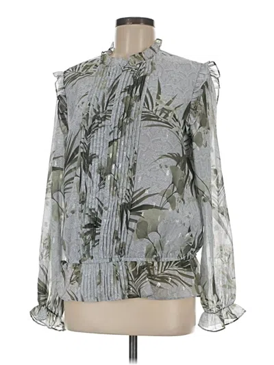 Pre-owned Ted Baker Long Sleeve Blouse In Silver
