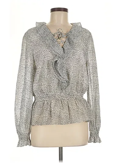 Pre-owned Ted Baker Long Sleeve Blouse In Silver