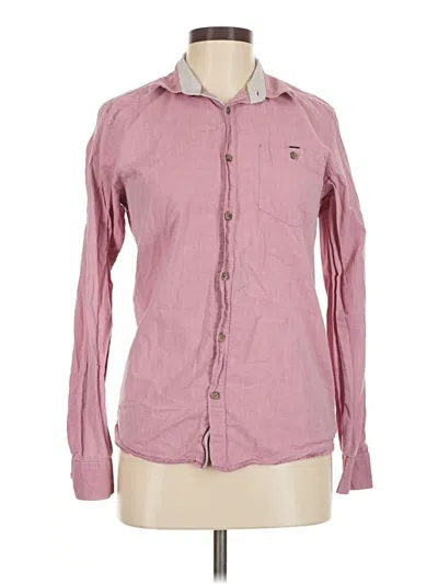 Pre-owned Ted Baker Long Sleeve Button Down Shirt In Pink