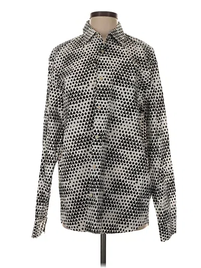 Pre-owned Ted Baker Long Sleeve Button Down Shirt In Silver