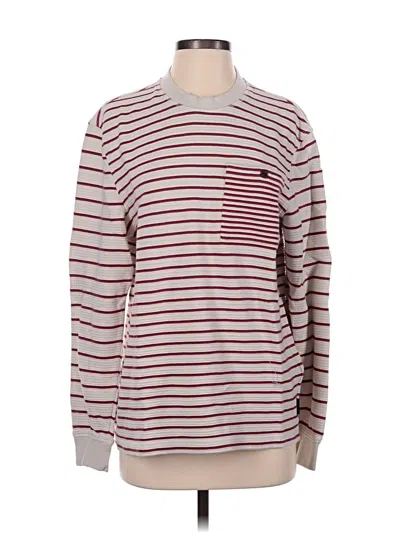 Pre-owned Ted Baker Long Sleeve Top Burgundy Crew Neck Tops
