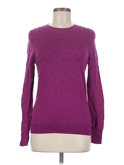Pre-owned Ted Baker Long Sleeve Top Purple Crew Neck Tops