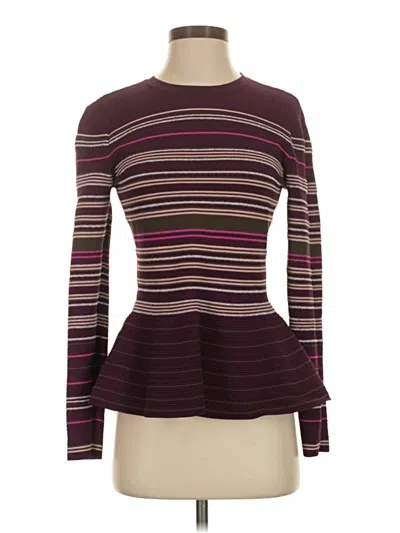 Pre-owned Ted Baker Long Sleeve Top Purple Turtleneck Tops