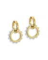 Ted Baker Lorrie Faux Pearl Double Link Drop Earrings In Gold Tone