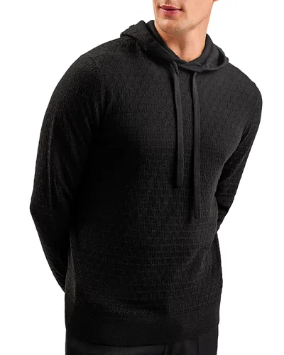Ted Baker Loular Textured Hoodie In Black