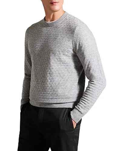 Ted Baker Loung Mens Long Sleeve T Knit Jumper In Grey Marl