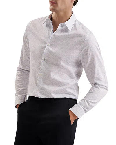 Ted Baker Lovelad Slim Fit Floral Long Sleeve Shirt In Light Blue
