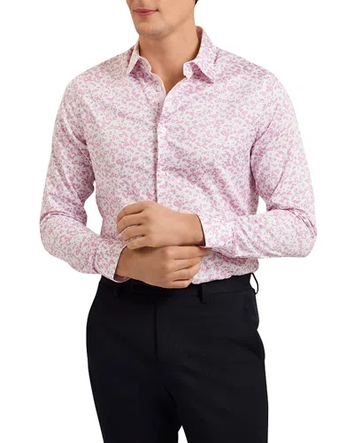 Ted Baker Lovelad Slim Fit Floral Long Sleeve Shirt In Pink