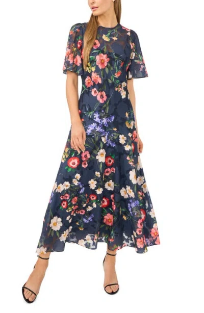 Ted Baker Lucie Flutter Sleeve Midi Dress In Blue