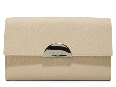 Ted Baker Luna Leather Clutch In Sand