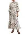 Ted Baker Luwisa Linen Silk Pleated Midi Dress In Neutral