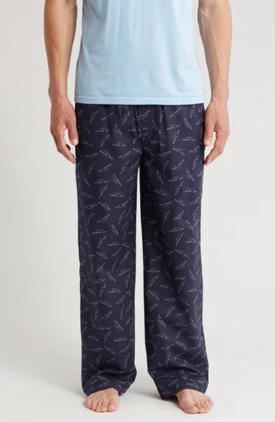 Ted Baker Luxe Cotton Poplin Pajama Pants In Spring Blues Scatter