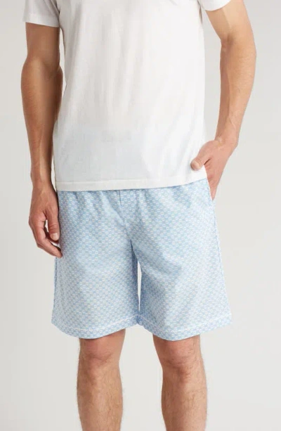 Ted Baker Luxe Cotton Poplin Pajama Shorts In Blue