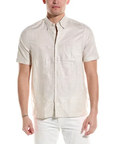 Ted Baker Lytham Regular Fit Linen-blend Shirt In Beige