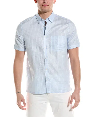Ted Baker Lytham Regular Fit Linen-blend Shirt In Blue