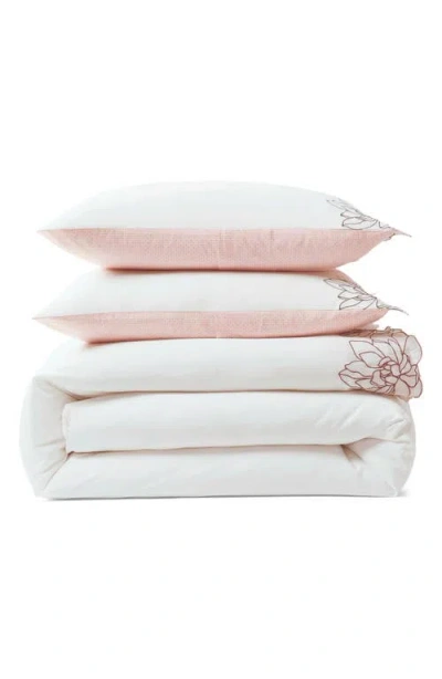 Ted Baker Magnolia Embroidered Duvet Cover & Pillow Shams Set In Pink