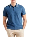 Ted Baker Mahana Regular Fit Logo Knit Polo Shirt In Blue