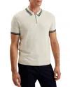 Ted Baker Mahani Zip Polo T Shirt Beige In Beige