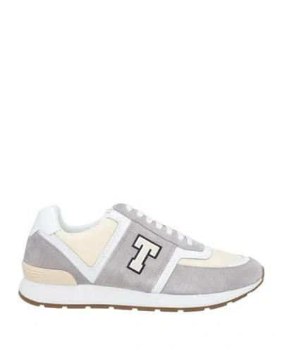 Ted Baker Man Sneakers Grey Size 8 Leather, Textile Fibers