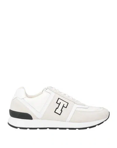 Ted Baker Man Sneakers White Size 12 Leather, Textile Fibers