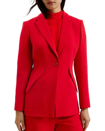 Ted Baker Manattl Single Breasted Blazer In Red