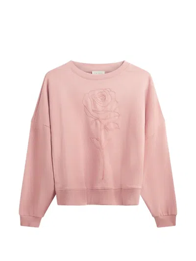 Ted Baker Marssia Floral-embroidered Sweatshirt In Pink