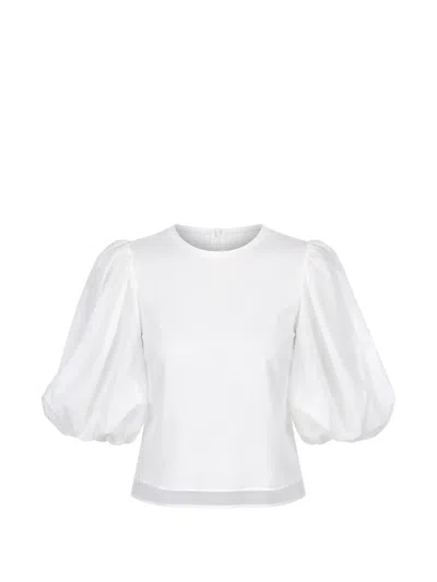 Ted Baker Marve Organza Balloon-sleeve Top In White