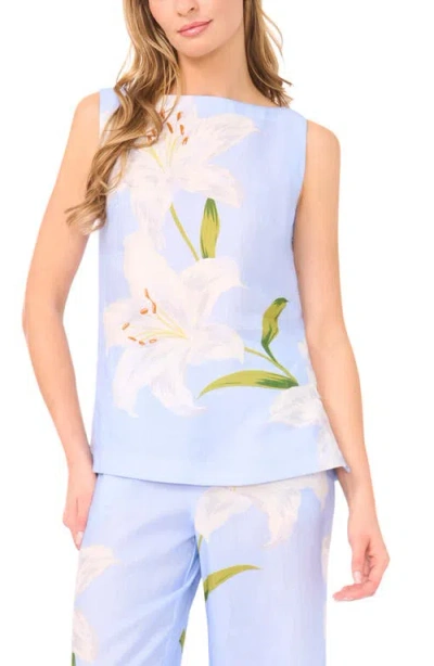 Ted Baker Matia Floral Print Sleeveless Top In Blue