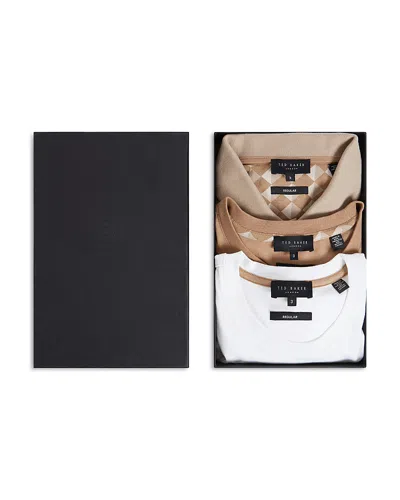 Ted Baker Mayison Short Sleeve Jersey Shirts Gift Set, Pack Of 3 In White