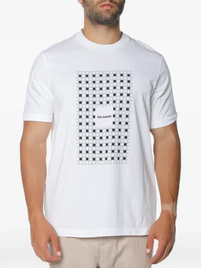 Ted Baker Mccourt Box-print T-shirt In White