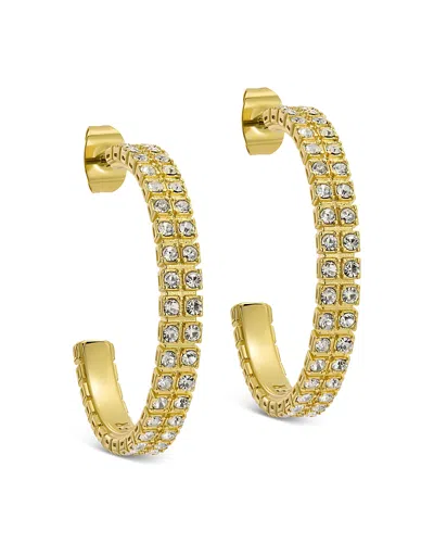 Ted Baker Mellia Crystal Hoop Earrings In Gold Tone