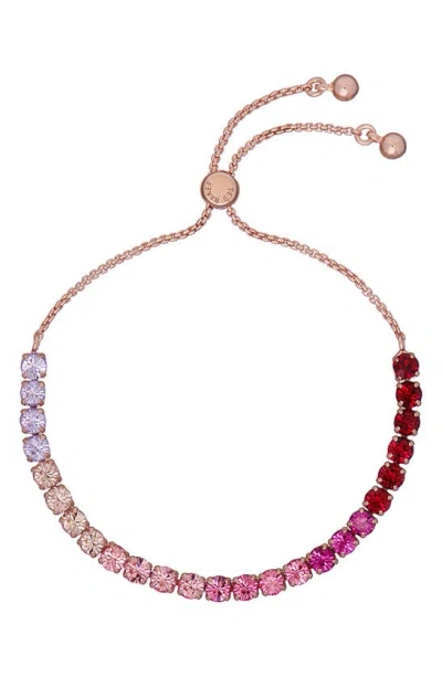 Ted Baker Melrah Ombré Crystal Slider Bracelet In Gold Tone/ Pink Ombre