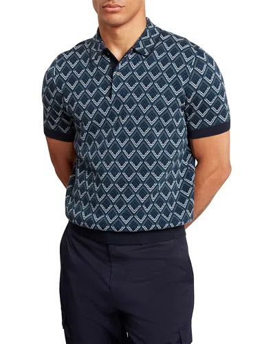Ted Baker Melvvin Jacquard Polo Shirt In Blue