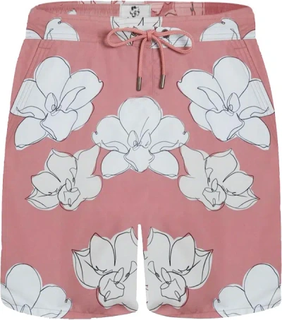 Ted Baker Ampbell Floral-print Swim Shorts In Pink