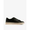 TED BAKER TED BAKER MEN'S BLACK HAMPSTD CONTRAST-TRIM LEATHER LOW-TOP TRAINERS