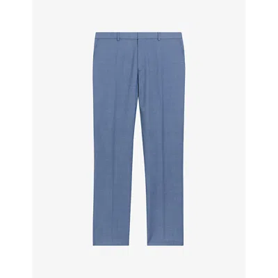 Ted Baker Mens Blue Oriont Slim-fit Wool-blend Trousers