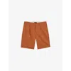 Ted Baker Mens Brown Fulhum Front-pleat Regular-fit Cotton Shorts