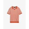 Ted Baker Mens Brt-orange Wulder Open-neck Regular-fit Knitted Polo