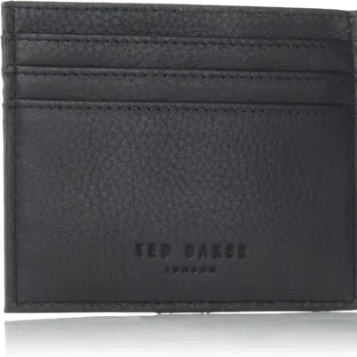 Ted Baker Men Cardholder Leather Wallet Evet Striped Pu Black Os