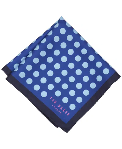 Ted Baker Men's Dewport Twill Dots Pocket Square In Navy