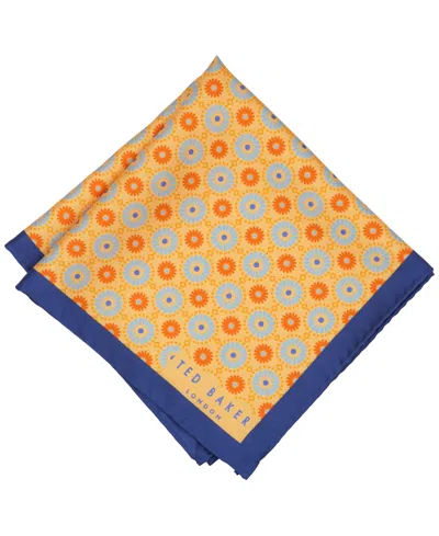 Ted Baker Men's Florette Medallions Pocket Square In Yellow