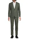 Ted Baker London Karl Slim Fit Green Crosshatch Wool Blend Suit In Green