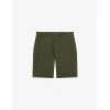 Ted Baker Mens Khaki Alscot Regular-fit Stretch-cotton Knee-length Shorts
