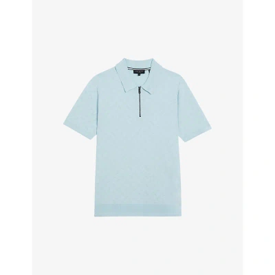 Ted Baker Mens Pl-blue Palton Regular-fit Stretch-knit Polo Shirt