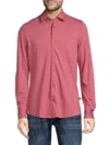 Ted Baker Men's Rigby Contrast Trim Pique Sport Shirt In Pale Pink