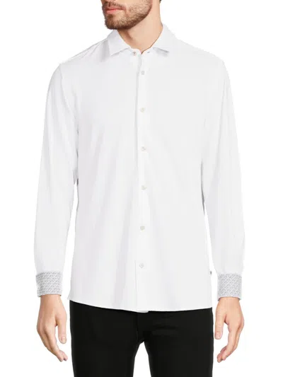 Ted Baker Men's Rigby Contrast Trim Pique Sport Shirt In White