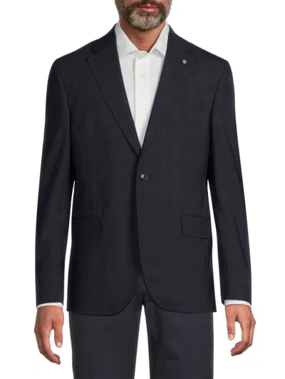 Ted Baker Men's Roger Wool Plaid Blazer In Navy